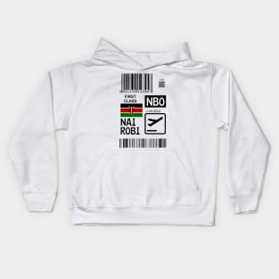 Nairobi Kenya travel ticket Kids Hoodie